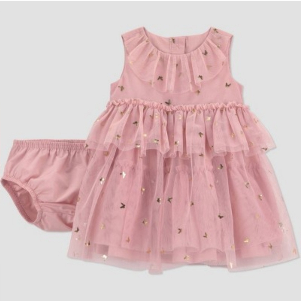 Carter's Just One You◦ Baby Girls' ButterflyGold Tulle Dress‎ - Gold/Pink